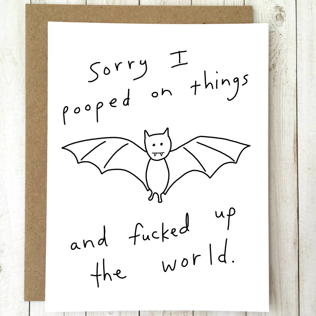 Bat Poop, funny greeting card, covid card, love card