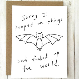 Bat Poop, funny greeting card, covid card, love card