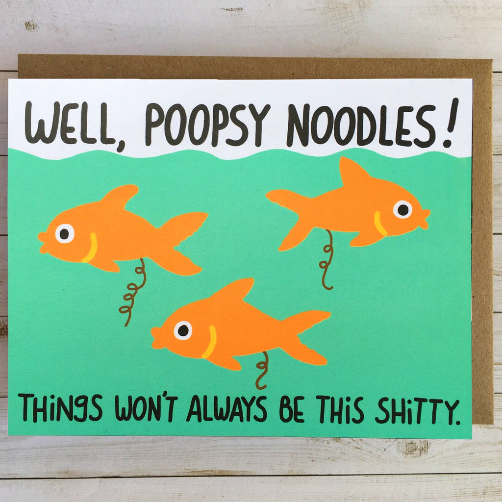 Goldfish Encouragement Card, cute get well card, funny card