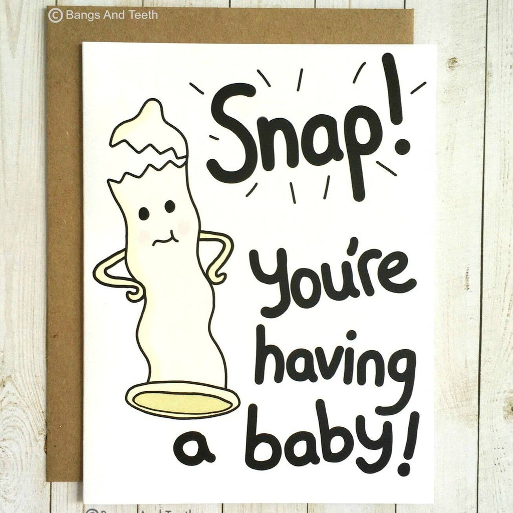 Snap Condom - Baby Card, funny baby congratulations card